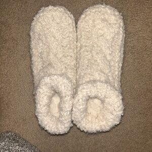 Cozy White Fuzzy Slippers
